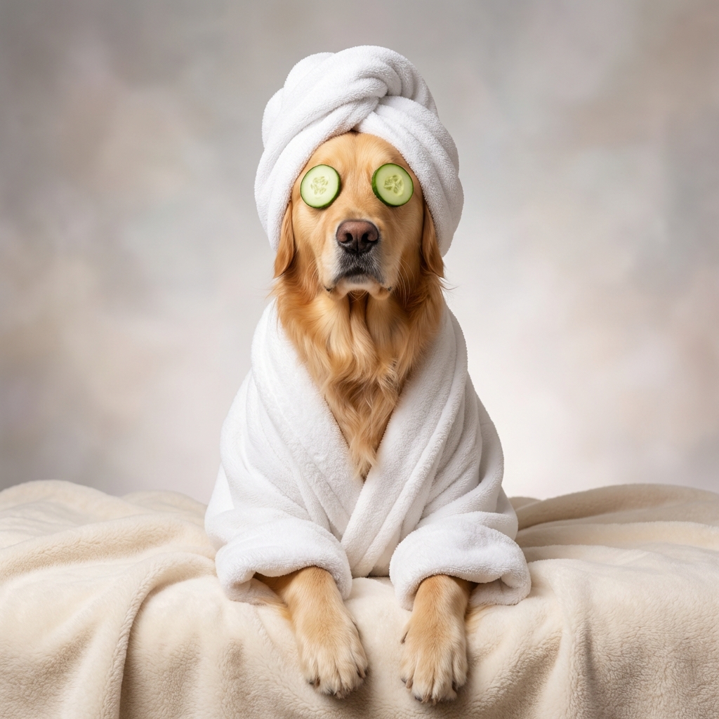 Golden Retriever spa portrait